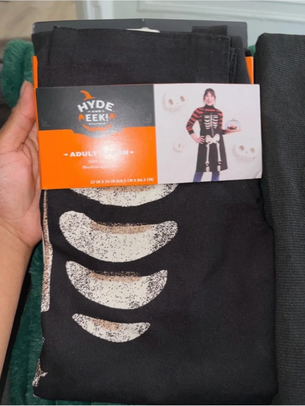 Hyde & Eek! Black Halloween Apron and Kitchen Towel Bundle